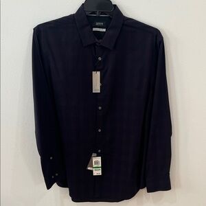 Alfani Men's Dark Purple Checkered Button Down Shirt